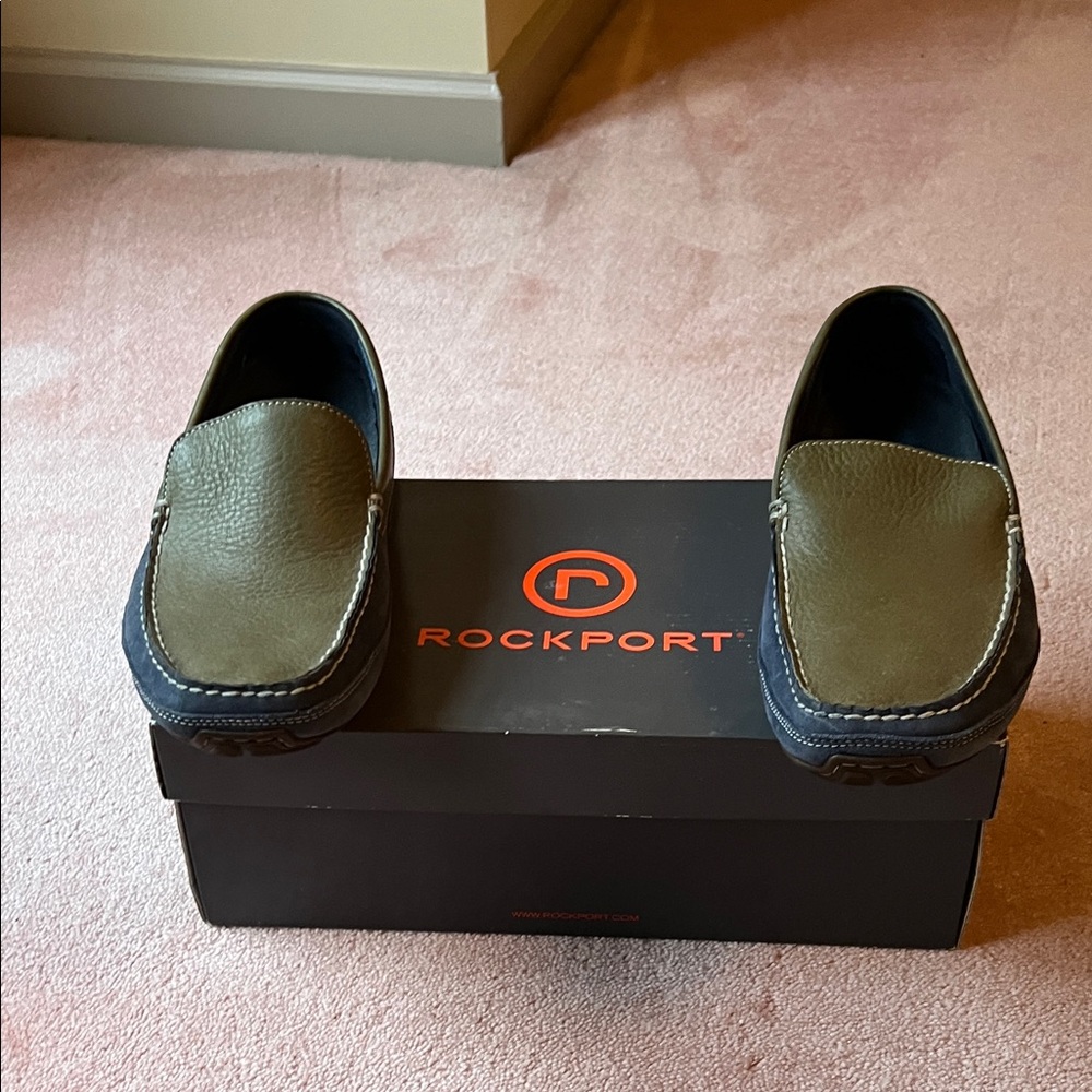 Rockport Men's Green and Black Loafers